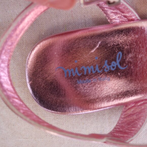 NWT MimiSol Girls 37 (7) Leather Jewel Sandals - Picture 8 of 15